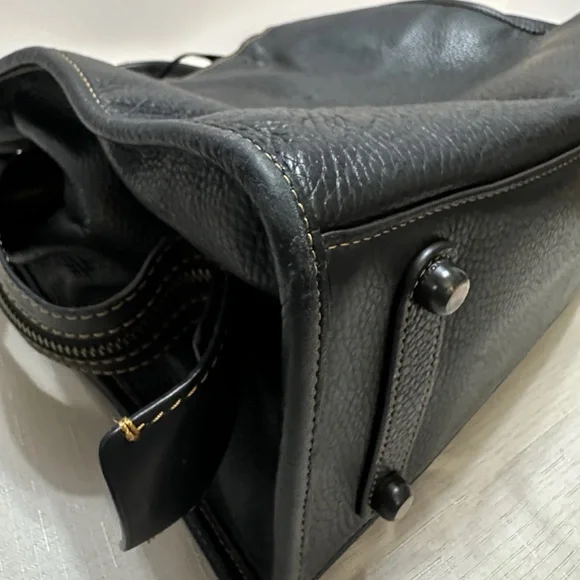 Coach Rogue 36 dark blue whipstitch double handles - Picture 11 of 16